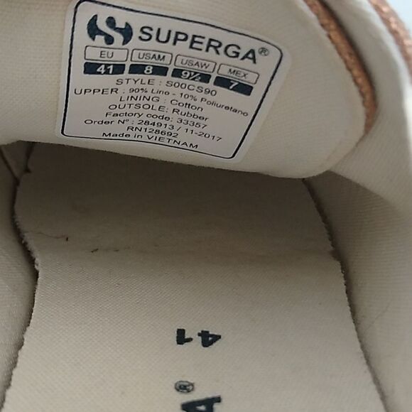 Superga 2750 Metallic Rose Gold Sneaker 9.5 - Picture 8 of 8